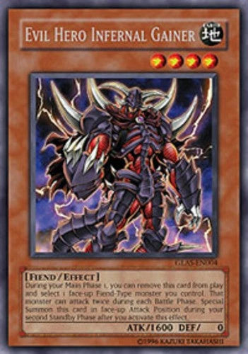 Evil Hero Infernal Gainer - GLAS-EN004 - Rare - 1st Edition - YuGiOh
