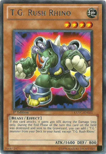 T.G. Rush Rhino - EXVC-EN021 - Rare - Unlimited Edition - YuGiOh
