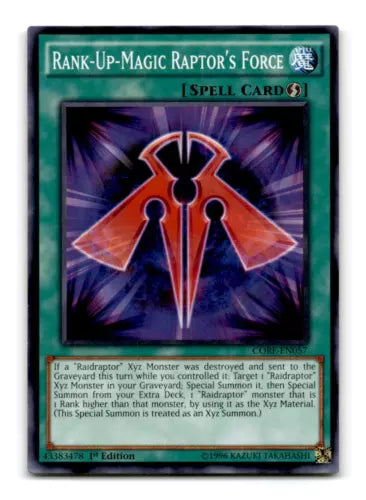 Rank-Up-Magic Raptor's Force - CORE-EN057 - Common - 1st Edition - YuGiOh