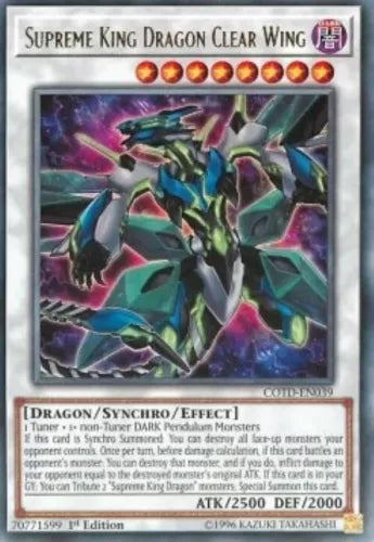 Supreme King Dragon Clear Wing - COTD-EN039 - Rare - 1st Edition - YuGiOh